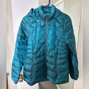 ZeroXposur Vibrant Turquoise packable down PufferJacket